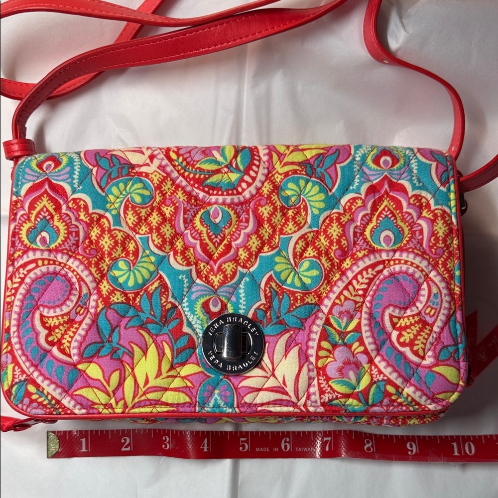Vera Bradley Crossbody Bag Paisley In Paradise Turn Lock - Picture 4 of 12